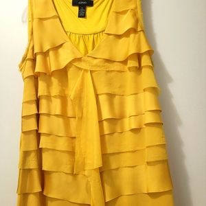 Alfani layered gold blouse